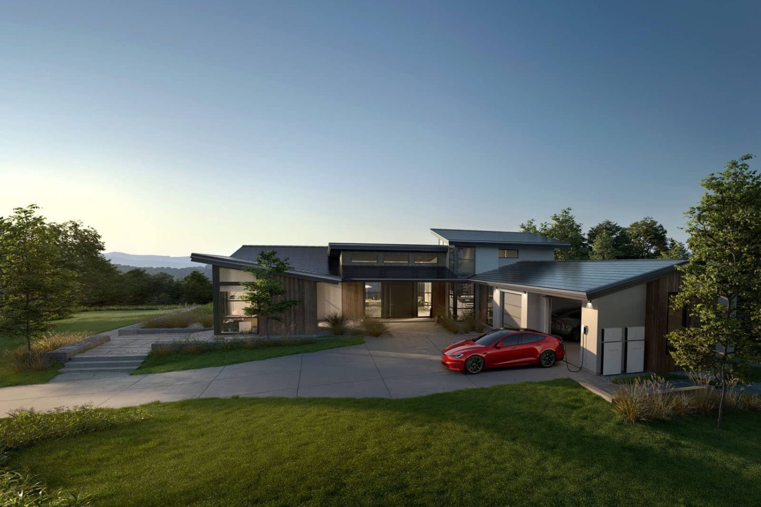 Tesla Solar Roof Modern Home